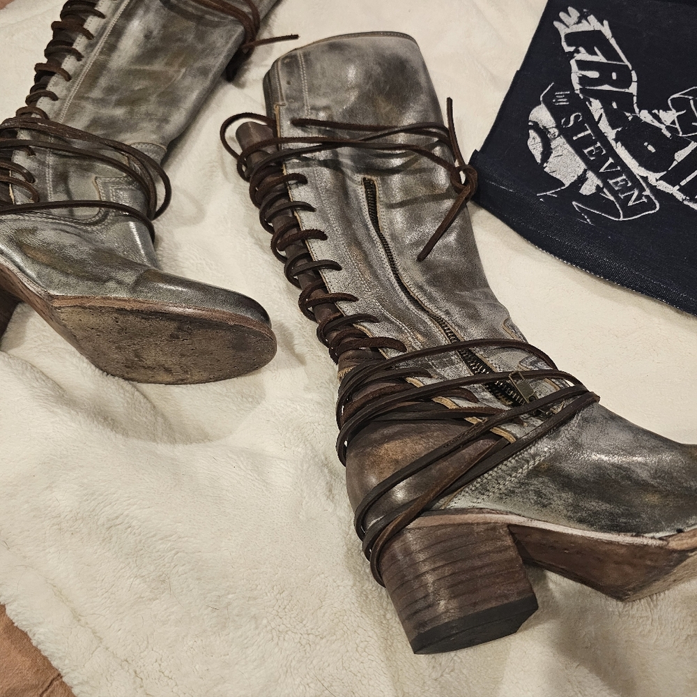 Freebird by Steven Gray and Brown Lace-Up Boots
